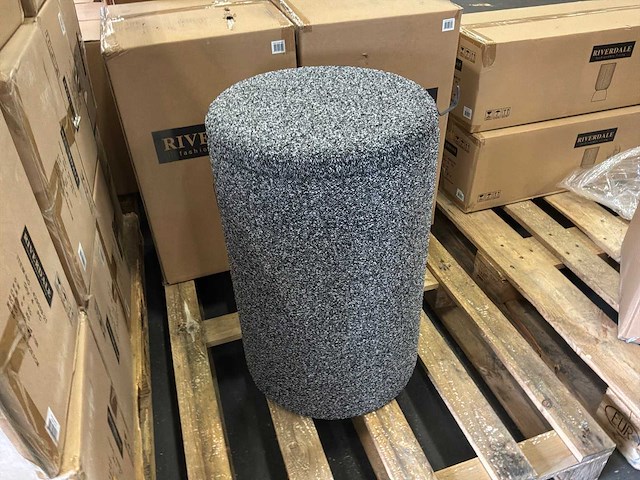 Riverdale opberg poef didi 60cm zwart boucle - afbeelding 5 van  9