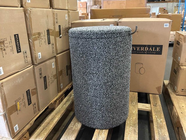 Riverdale opberg poef didi 60cm zwart boucle - afbeelding 4 van  10