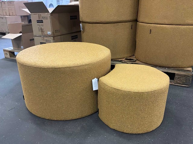 Riverdale poef didi 70cm oker boucle - set van 2 - afbeelding 2 van  9