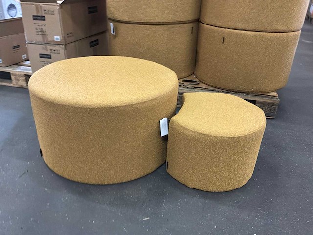 Riverdale poef didi 70cm oker boucle - set van 2 - afbeelding 5 van  8