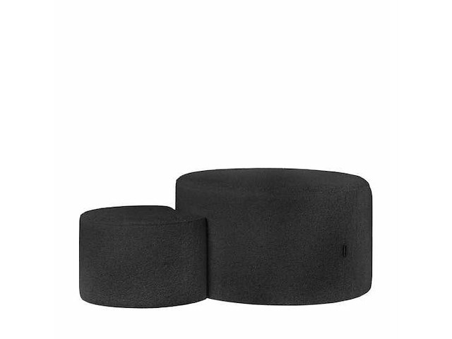 Riverdale poef didi 70cm zwart boucle - set van 2 - afbeelding 3 van  5