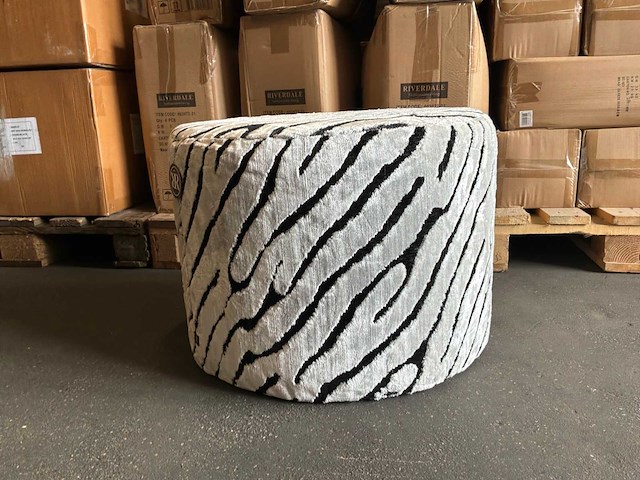 Riverdale poef nona crème/zwart - afbeelding 2 van  6