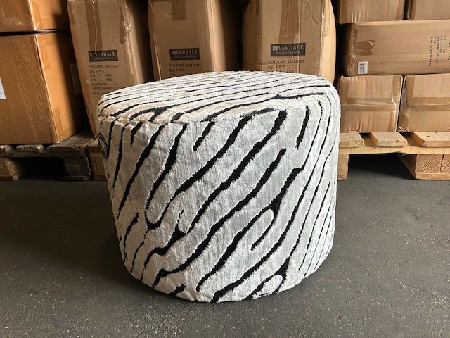 Riverdale poef nona crème/zwart - afbeelding 1 van  1