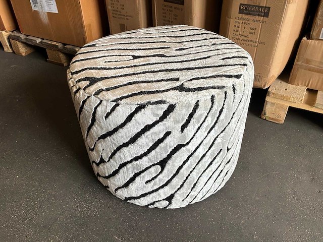 Riverdale poef nona crème/zwart - afbeelding 5 van  9