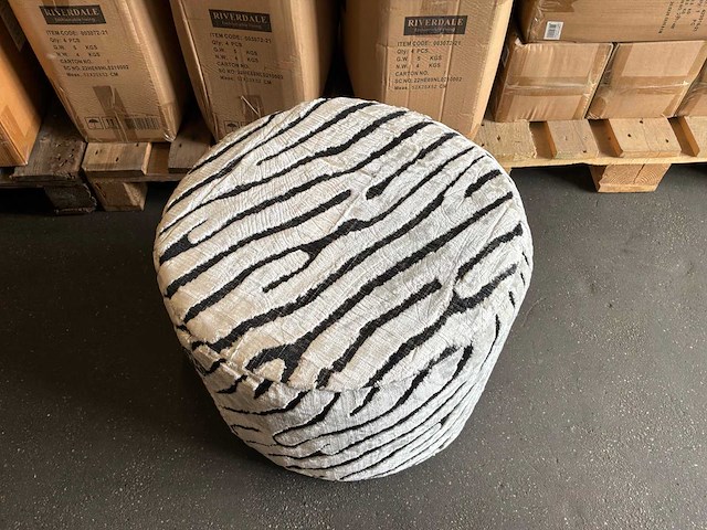 Riverdale poef nona crème/zwart - afbeelding 7 van  9