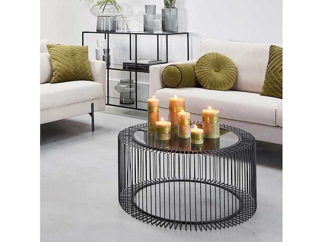 Riverdale salontafel rocco zwart 82 cm (2x) - afbeelding 1 van  10