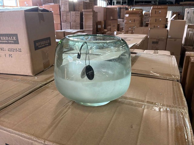 Riverdale sfeerlicht votive green 18 cm (6x) - afbeelding 1 van  7