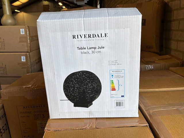 Riverdale tafellamp jule zwart 30 cm (5x) - afbeelding 2 van  2