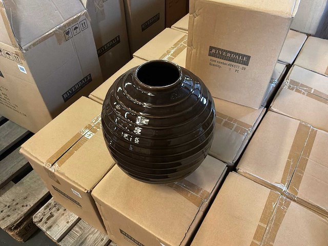 Riverdale vaas granada 30cm bruin (2x) - afbeelding 3 van  4