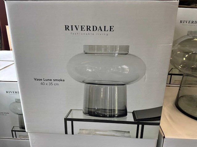 Riverdale vaas lune smoke 35 cm (2x) - afbeelding 7 van  7