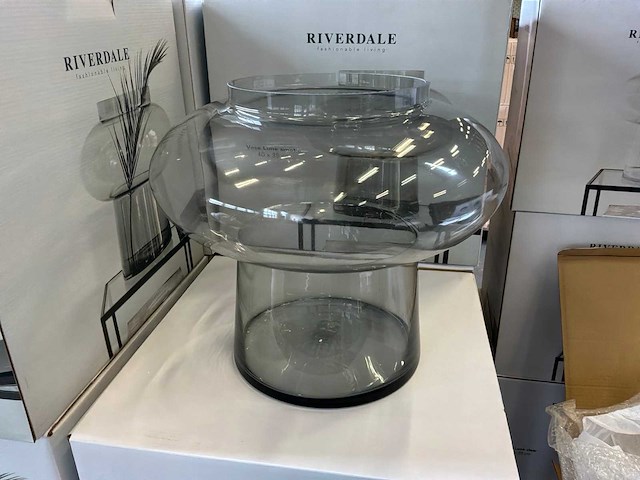 Riverdale vaas lune smoke 35 cm (2x) - afbeelding 4 van  7