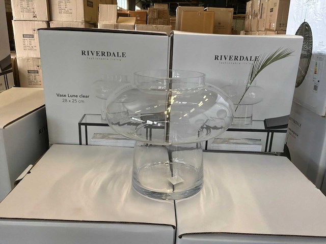 Riverdale vaas lune transparant 25 cm (3x) - afbeelding 3 van  6