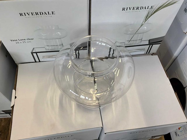 Riverdale vaas lune transparant 25 cm (3x) - afbeelding 6 van  6