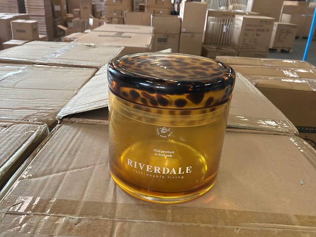 Riverdale voorraadpot amber 12 cm (4x) - afbeelding 3 van  6