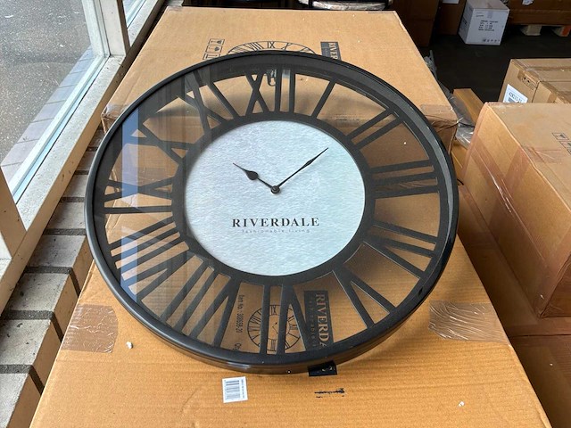 Riverdale wandklok derby zwart 50 cm (2x) - afbeelding 2 van  6