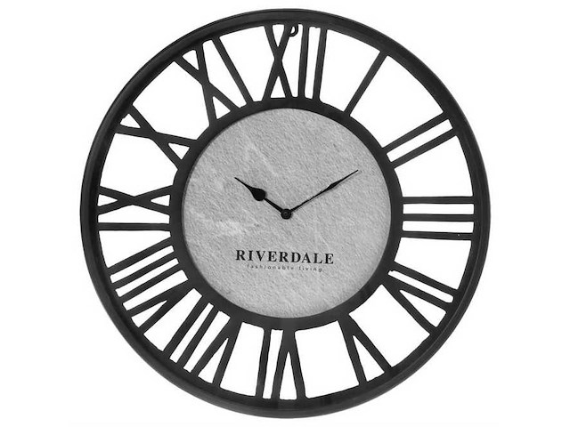 Riverdale wandklok derby zwart 50 cm (2x) - afbeelding 3 van  6
