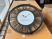 Riverdale wandklok derby zwart 50 cm (2x) - afbeelding 4 van  6