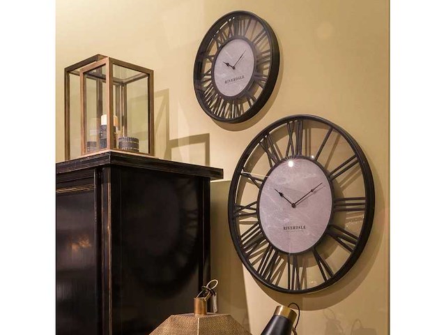 Riverdale wandklok derby zwart 50 cm - afbeelding 1 van  6