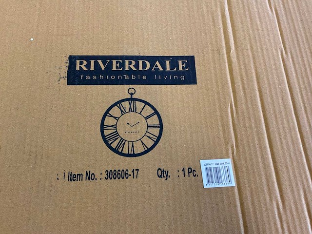 Riverdale wandklok luton silver 70 cm - afbeelding 2 van  9