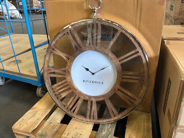 Riverdale wandklok luton silver 70 cm - afbeelding 4 van  9