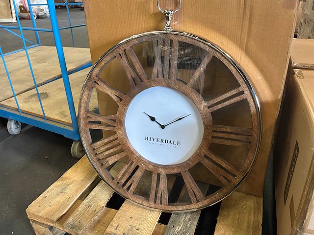 Riverdale wandklok luton silver 70 cm - afbeelding 4 van  10