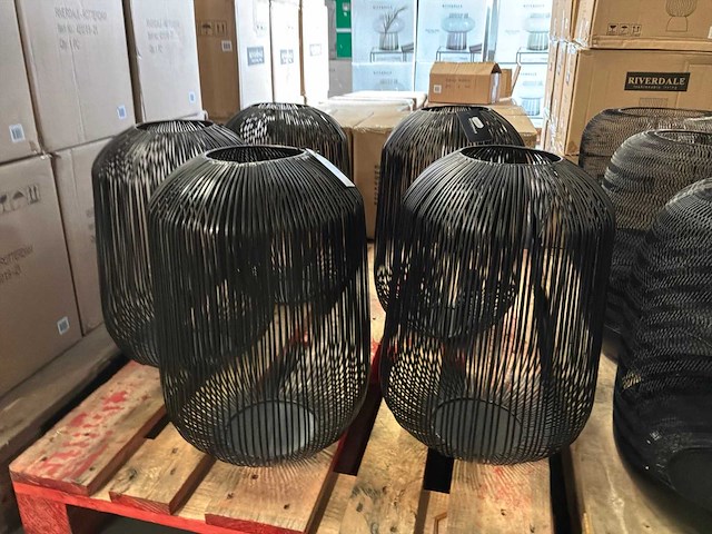 Riverdale windlicht 45 cm zwart (5x) - afbeelding 1 van  9