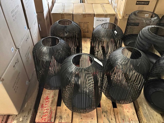 Riverdale windlicht 45 cm zwart (5x) - afbeelding 3 van  9