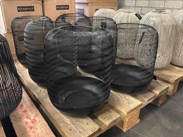 Riverdale windlicht oly 42 cm zwart (3x) - afbeelding 2 van  6