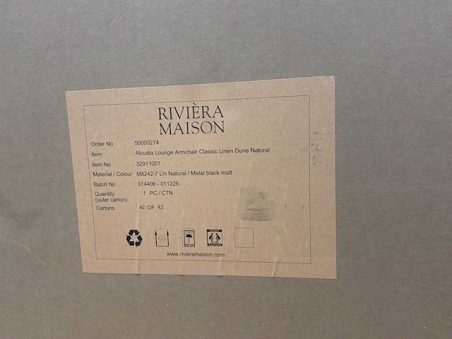 Rivièra maison alcudia lounge draaifauteuil - afbeelding 4 van  4