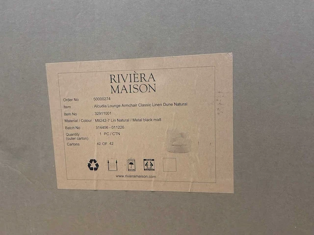Rivièra maison alcudia lounge draaifauteuil - afbeelding 3 van  7
