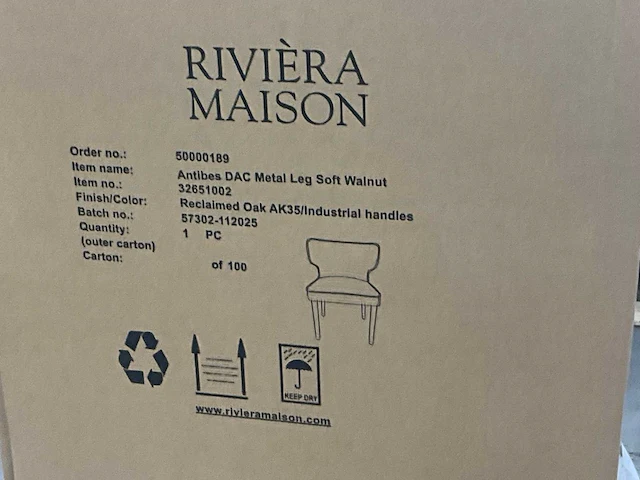 Rivièra maison antibes eetkamerstoel (4x) - afbeelding 8 van  8