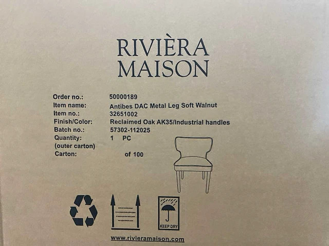 Rivièra maison antibes eetkamerstoel (6x) - afbeelding 8 van  8