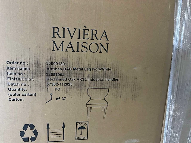 Rivièra maison antibes eetkamerstoel (6x) - afbeelding 7 van  8