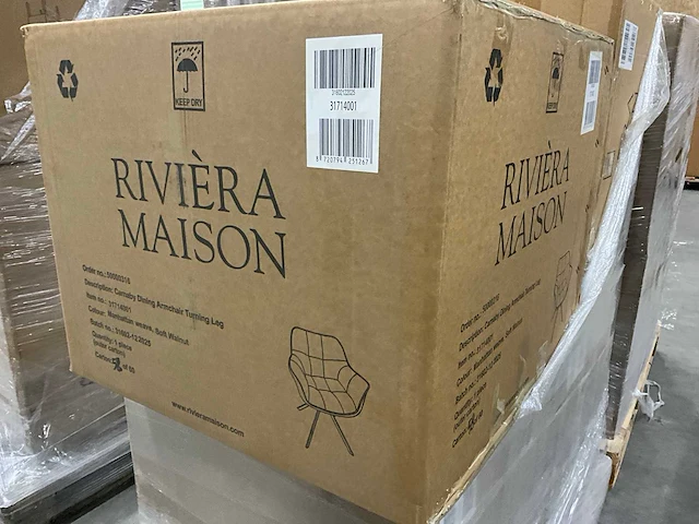 Rivièra maison carnaby draaibare eetkamerstoel (4x) - afbeelding 6 van  8