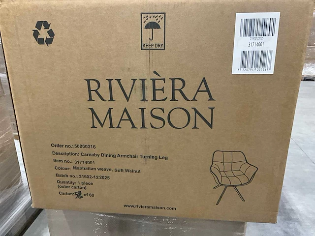 Rivièra maison carnaby draaibare eetkamerstoel (4x) - afbeelding 8 van  8