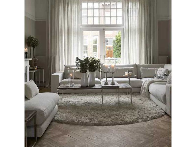 Rivièra maison cecil vloerkleed diameter 320cm cream - afbeelding 1 van  4