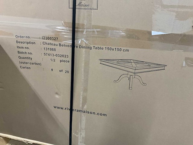 Rivièra maison chateau belvedere eetkamertafel 150x150 - afbeelding 6 van  9