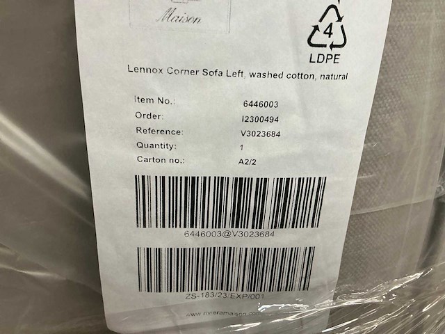 Riviera maison chenille jaquard hoekbankstel - afbeelding 2 van  3