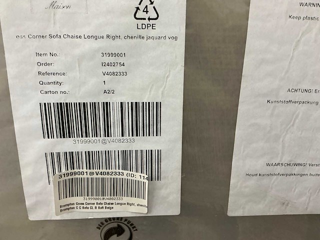 Riviera maison chenille jaquard hoekbankstel - afbeelding 3 van  3