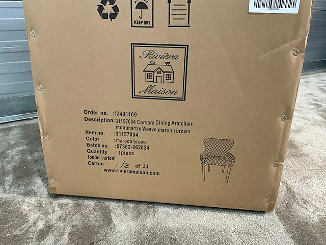 Rivièra maison corvara dac eetkamerstoel (2x) - afbeelding 9 van  9