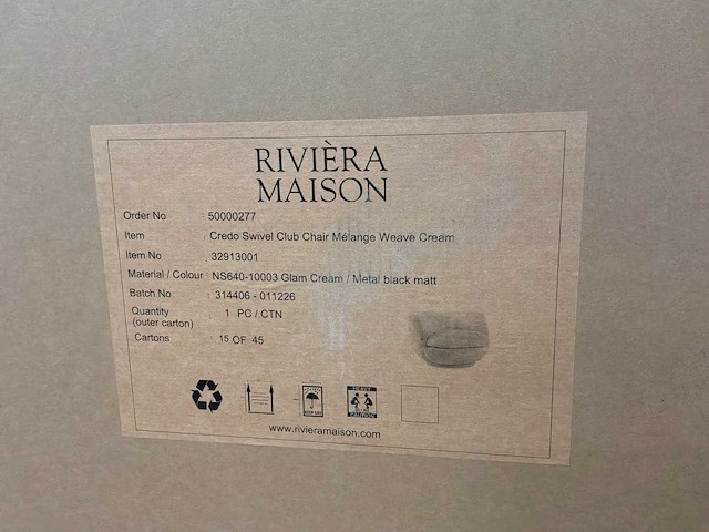 Rivièra maison credo draaifauteuil - afbeelding 6 van  7