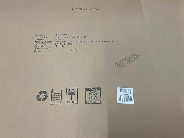 Riviera maison flores eetkamertafel 400x100 - afbeelding 8 van  8