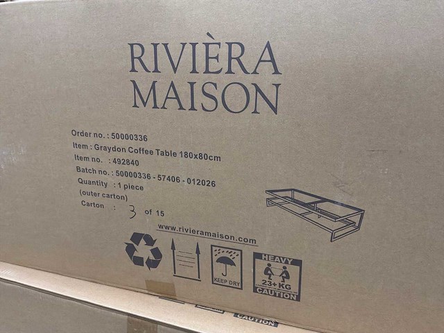 Riviera maison graydon salontafel 180x90cm - afbeelding 8 van  8