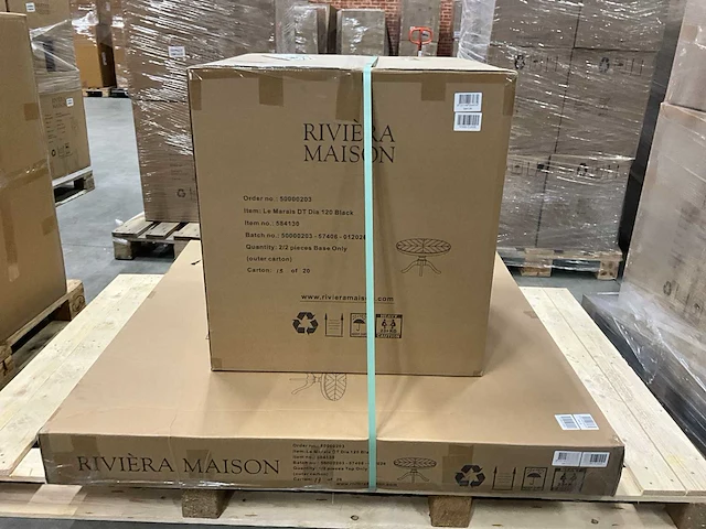 Riviera maison le marais ronde eetkamertafel 120cm - afbeelding 5 van  6