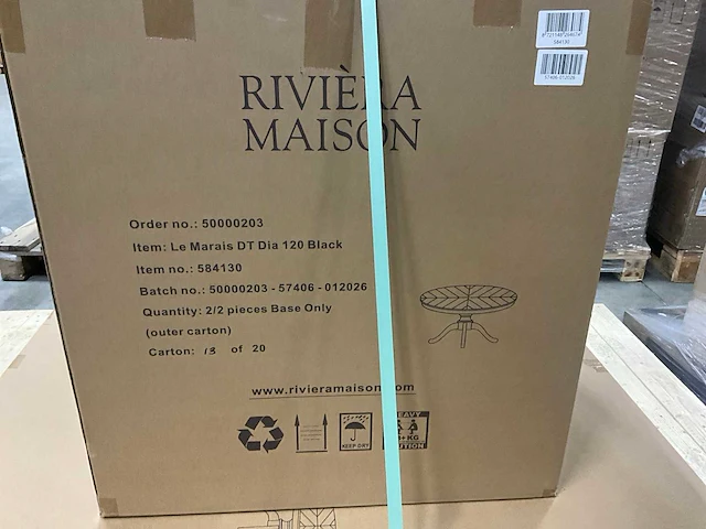 Riviera maison le marais ronde eetkamertafel 120cm - afbeelding 6 van  6