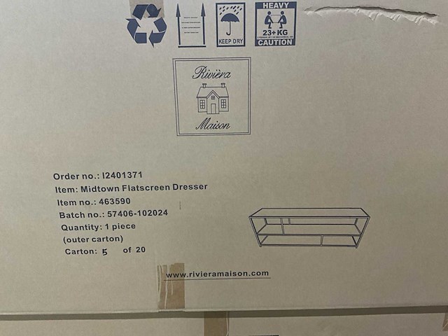 Rivièra maison midtown flatscreen tv meubel - afbeelding 7 van  9