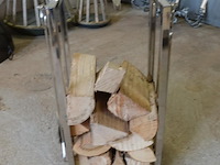 Rivièra maison moderne roestvrij stalen houtblokkenstandaard met openhaardgereedschap - afbeelding 4 van  5