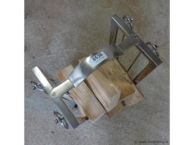 Rivièra maison moderne roestvrij stalen houtblokkenstandaard met openhaardgereedschap - afbeelding 5 van  5