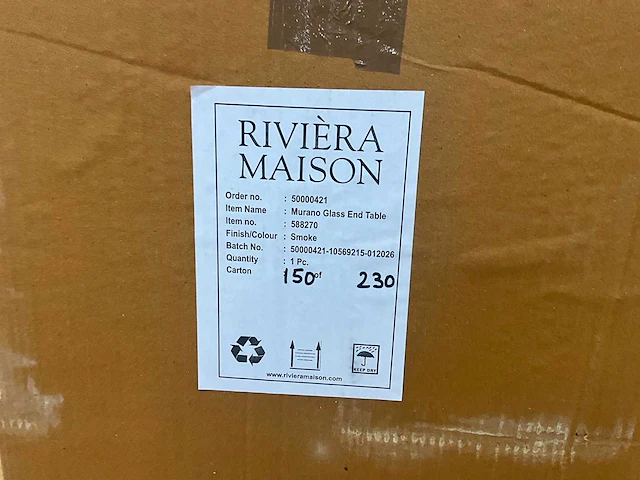 Riviera maison murano glazen bijzettafel - afbeelding 6 van  6