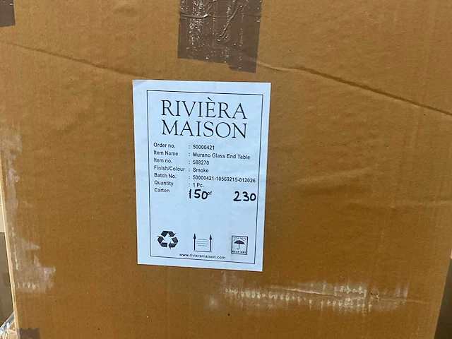 Riviera maison murano glazen bijzettafel - afbeelding 6 van  6